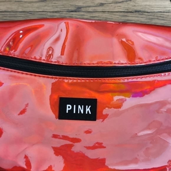 PINK Victoria's Secret Irridescent Red Fanny Pack New - Picture 3 of 9